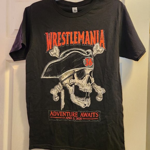 WWE Other - WWE Wrestlemania 36 Adventure Awaits Pirate Skull T-Shirt Small S April 5, 2020